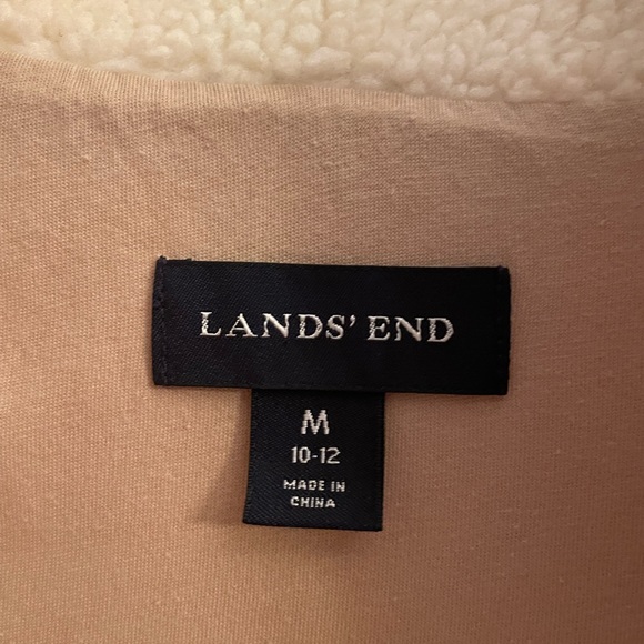 Lands’ End Cream Fuzzy Fleece Zip Up - Picture 2 of 4